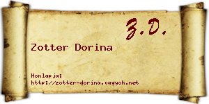 Zotter Dorina névjegykártya